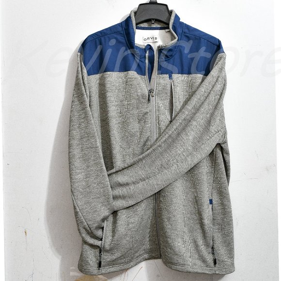 Orvis men bonded‎ mesh full-zip Jacket Gray - Picture 3 of 9